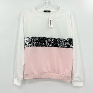 NWT CBR Lightweight Sequin Sweatshirt